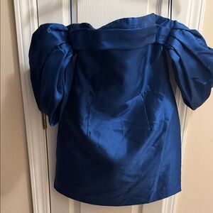 Elegant Blue Off-Shoulder Women's Top